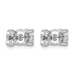 Lab Grown Diamond Gold 4-Prong Lightweight Solitaire Earrings - 14k White Gold / 2 ctw. / VS+ F+