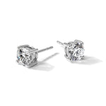 Round Lab Grown Diamond 4-Prong Studs - 14k White Gold / 2 ctw. / VS+ F+