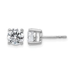 Lab Grown Diamond Gold 4-Prong Lightweight Solitaire Earrings - 14k White Gold / 2 ctw. / VS+ F+