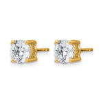 Round Lab Grown Diamond 4-Prong Studs - 14k Yellow Gold / 2 ctw. / VS+ F+