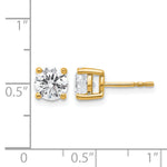 Round Lab Grown Diamond 4-Prong Studs - 14k Yellow Gold / 2 ctw. / VS+ F+