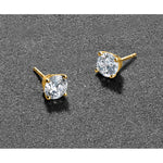 Round Lab Grown Diamond 4-Prong Studs - 14k Yellow Gold / 2/3 ctw. / VS/SI+ G+ Certified
