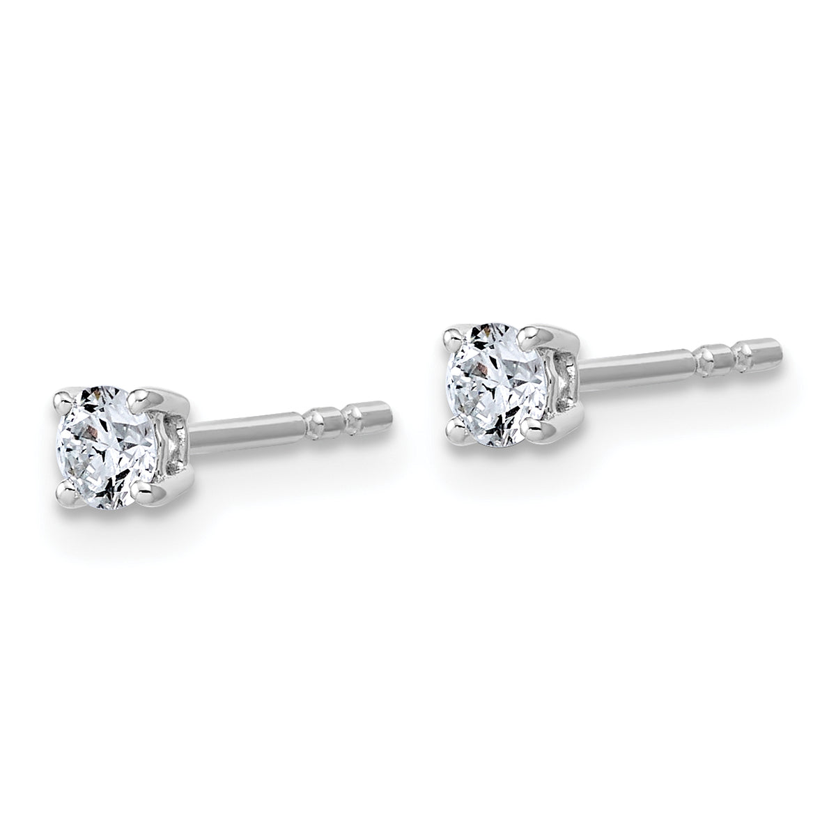 Lab Grown Diamond Gold 4-Prong Lightweight Solitaire Earrings - 10k White Gold / 1/4 ctw. / VS+ F+