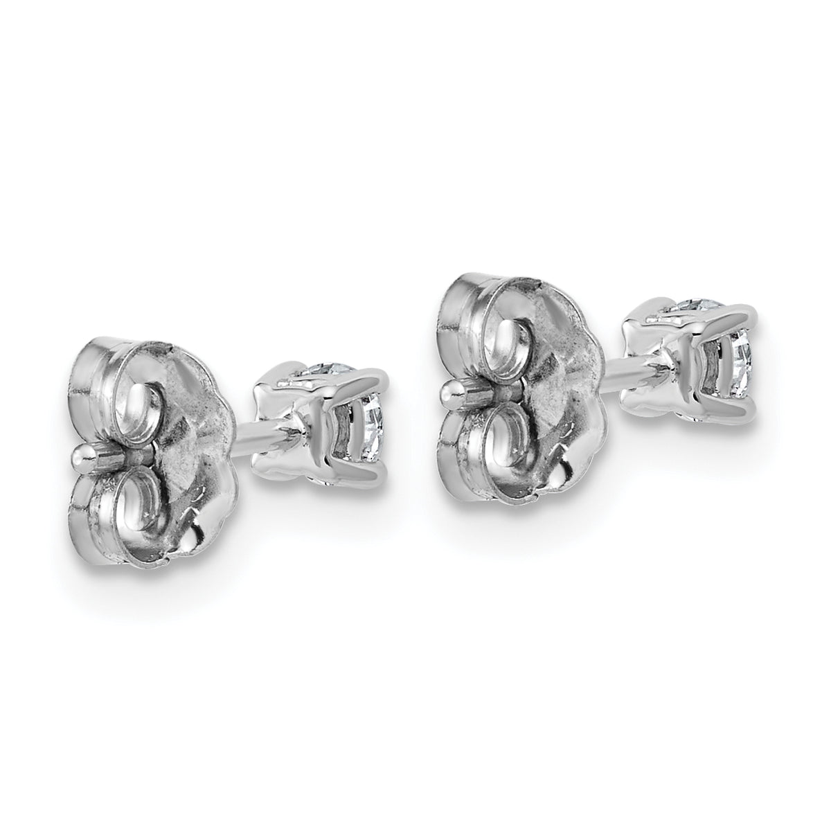 Lab Grown Diamond Gold 4-Prong Lightweight Solitaire Earrings - 10k White Gold / 1/4 ctw. / VS+ F+