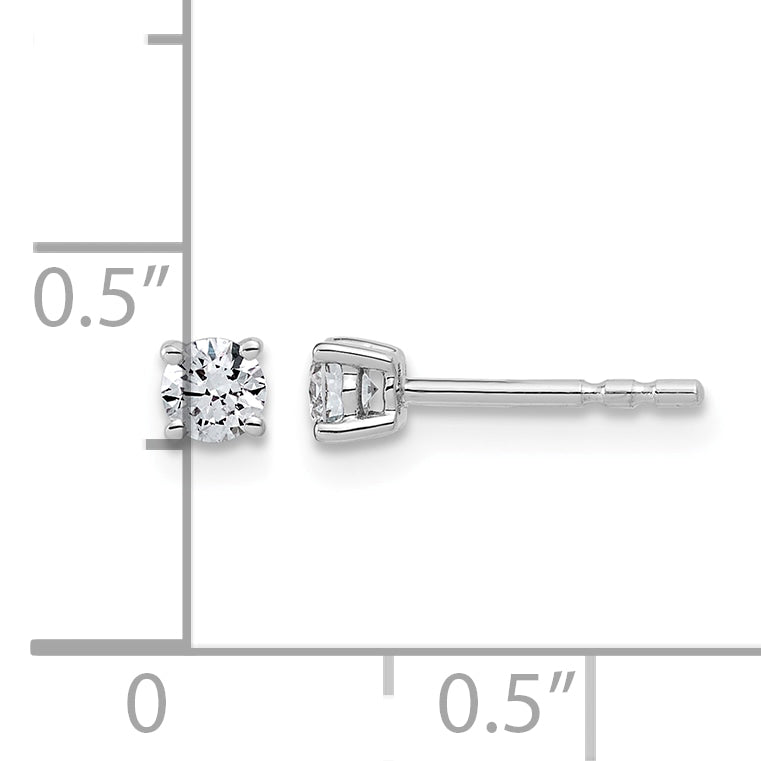 Lab Grown Diamond Gold 4-Prong Lightweight Solitaire Earrings - 10k White Gold / 1/4 ctw. / VS+ F+