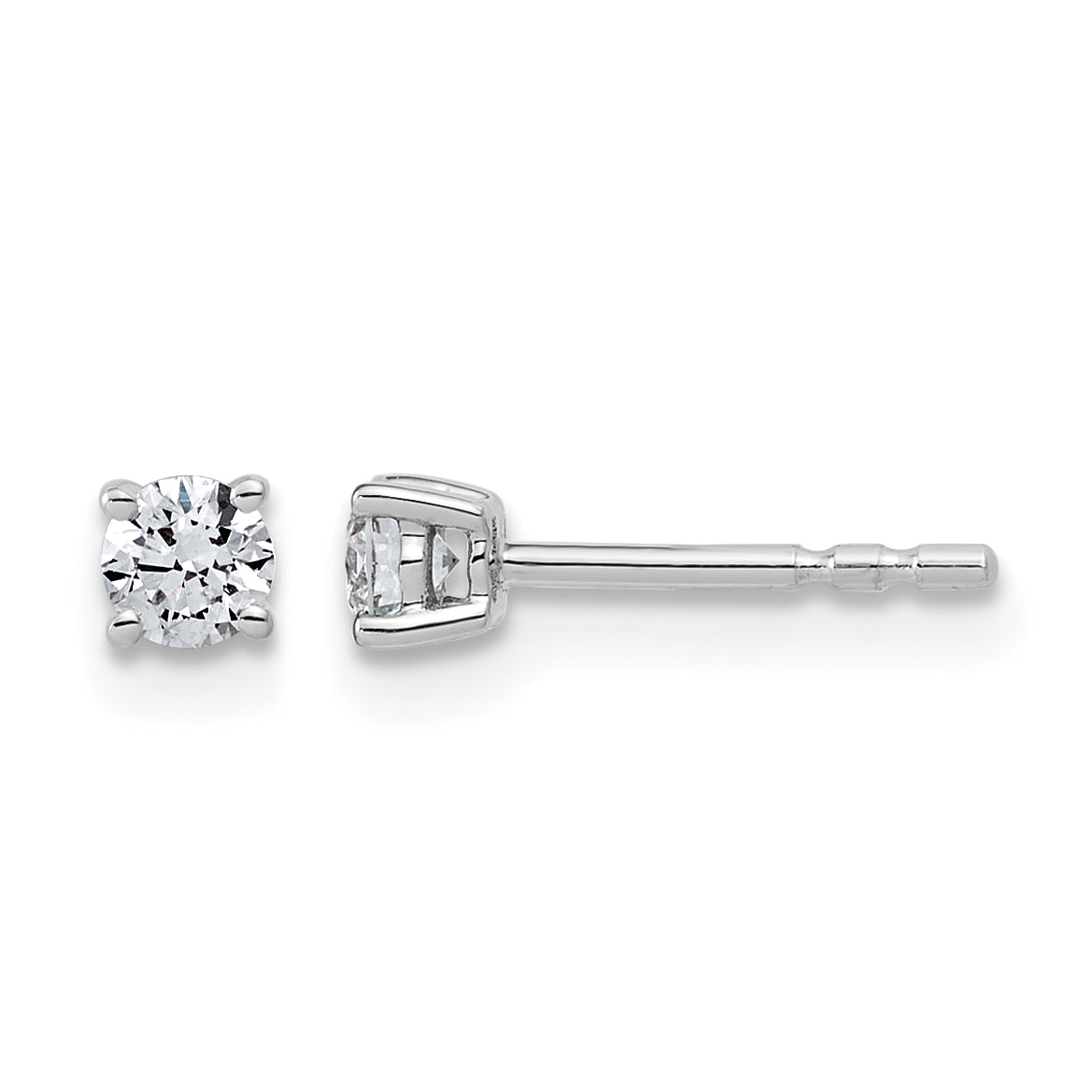 Lab Grown Diamond Gold 4-Prong Lightweight Solitaire Earrings - 10k White Gold / 1/4 ctw. / VS+ F+#10k White Gold_1/4 ctw.