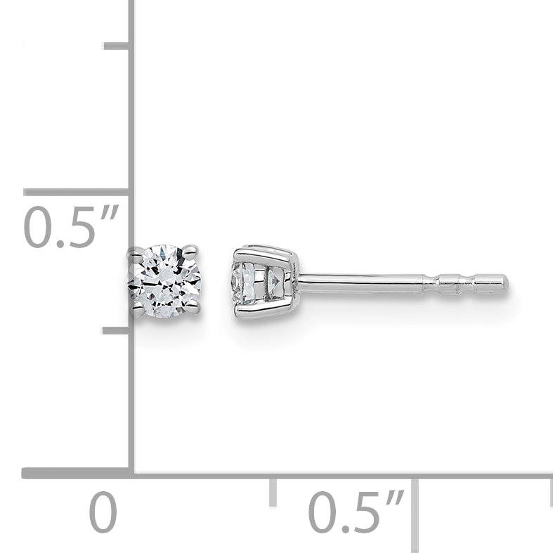 Lab Grown Diamond Gold 4-Prong Lightweight Solitaire Earrings - 14k White Gold / 1/4 ctw. / VS+ F+