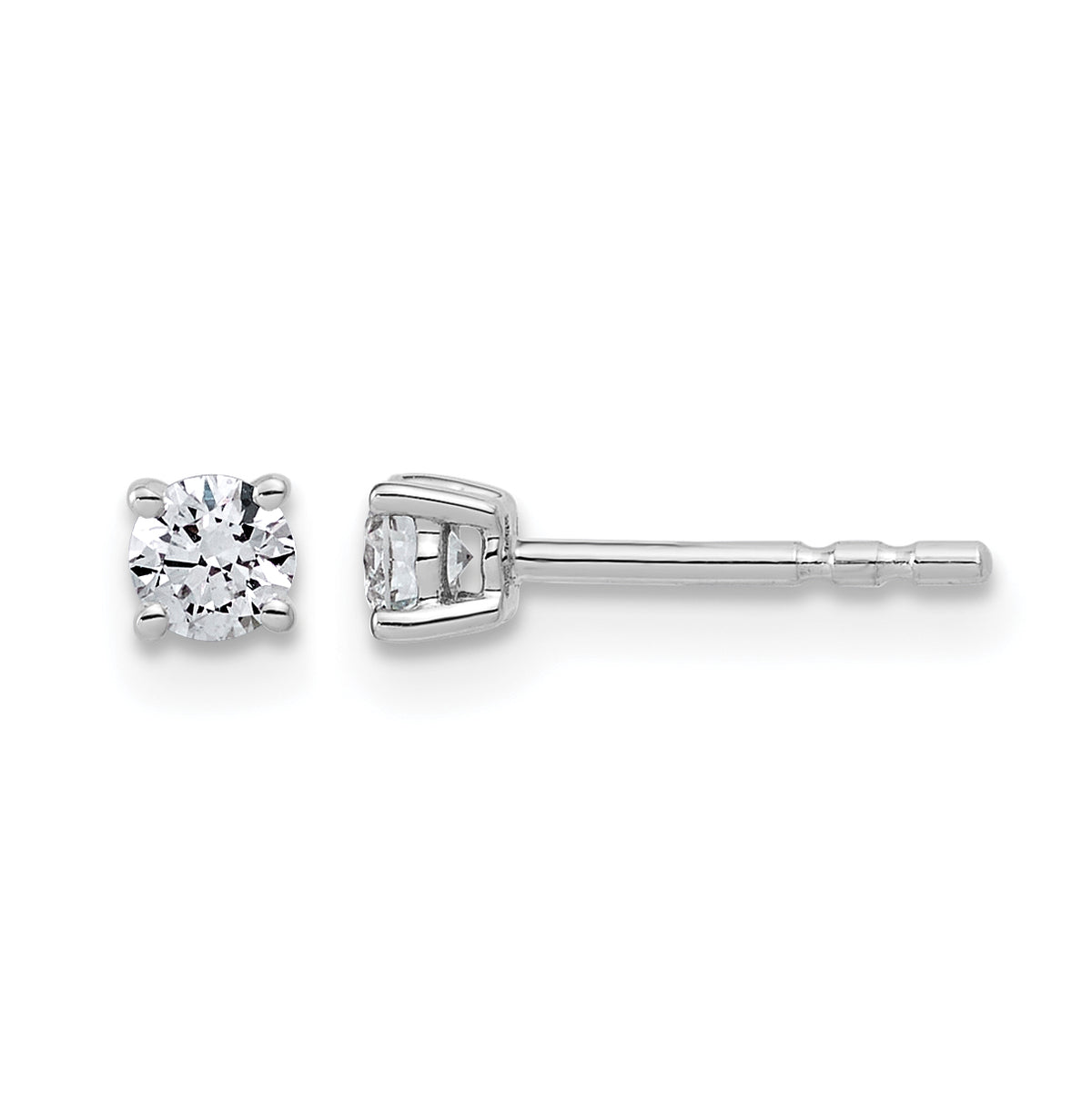Lab Grown Diamond Gold 4-Prong Lightweight Solitaire Earrings - 14k White Gold / 1/4 ctw. / VS+ F+