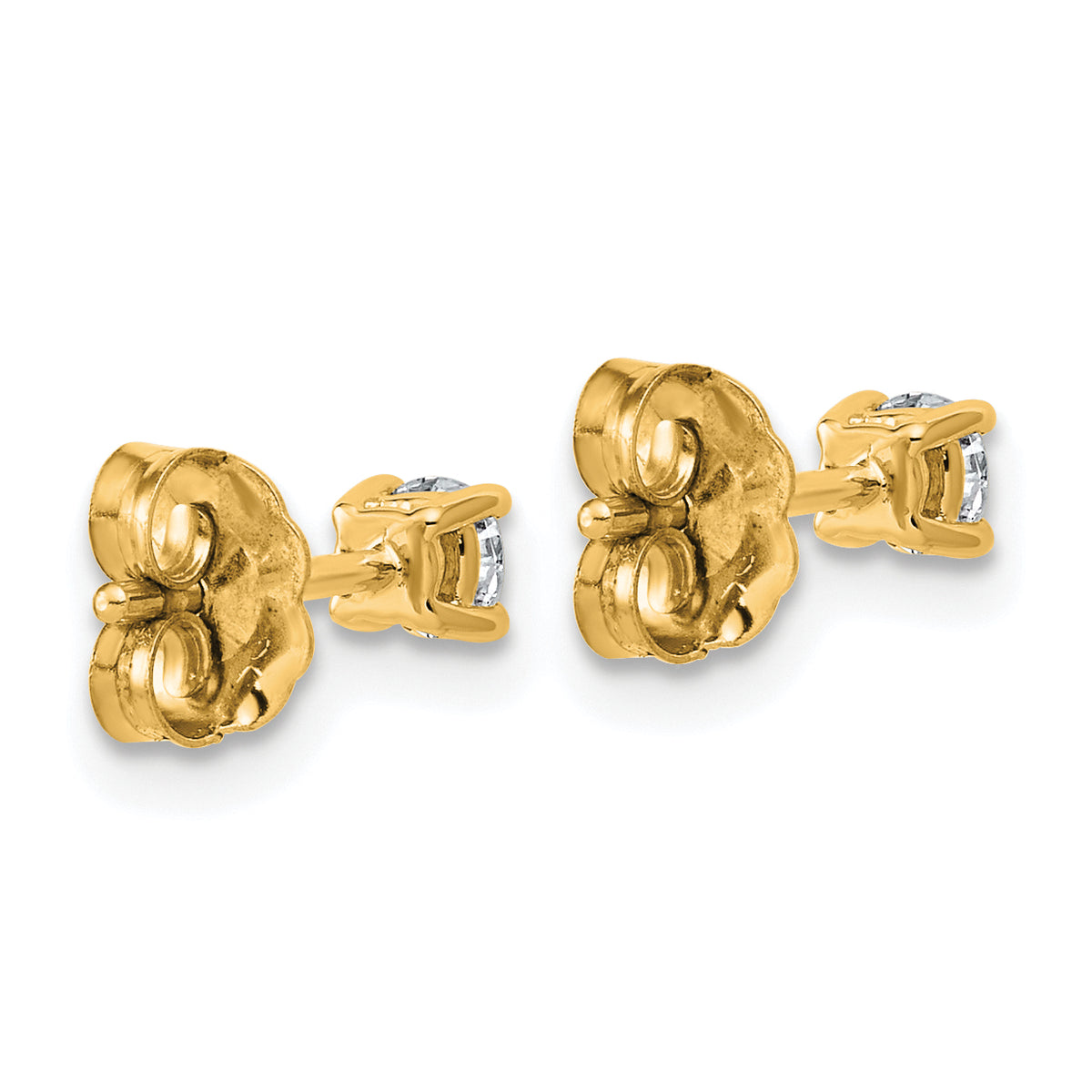 Lab Grown Diamond Gold 4-Prong Lightweight Solitaire Earrings - 14k Yellow Gold / 1/4 ctw. / VS+ F+