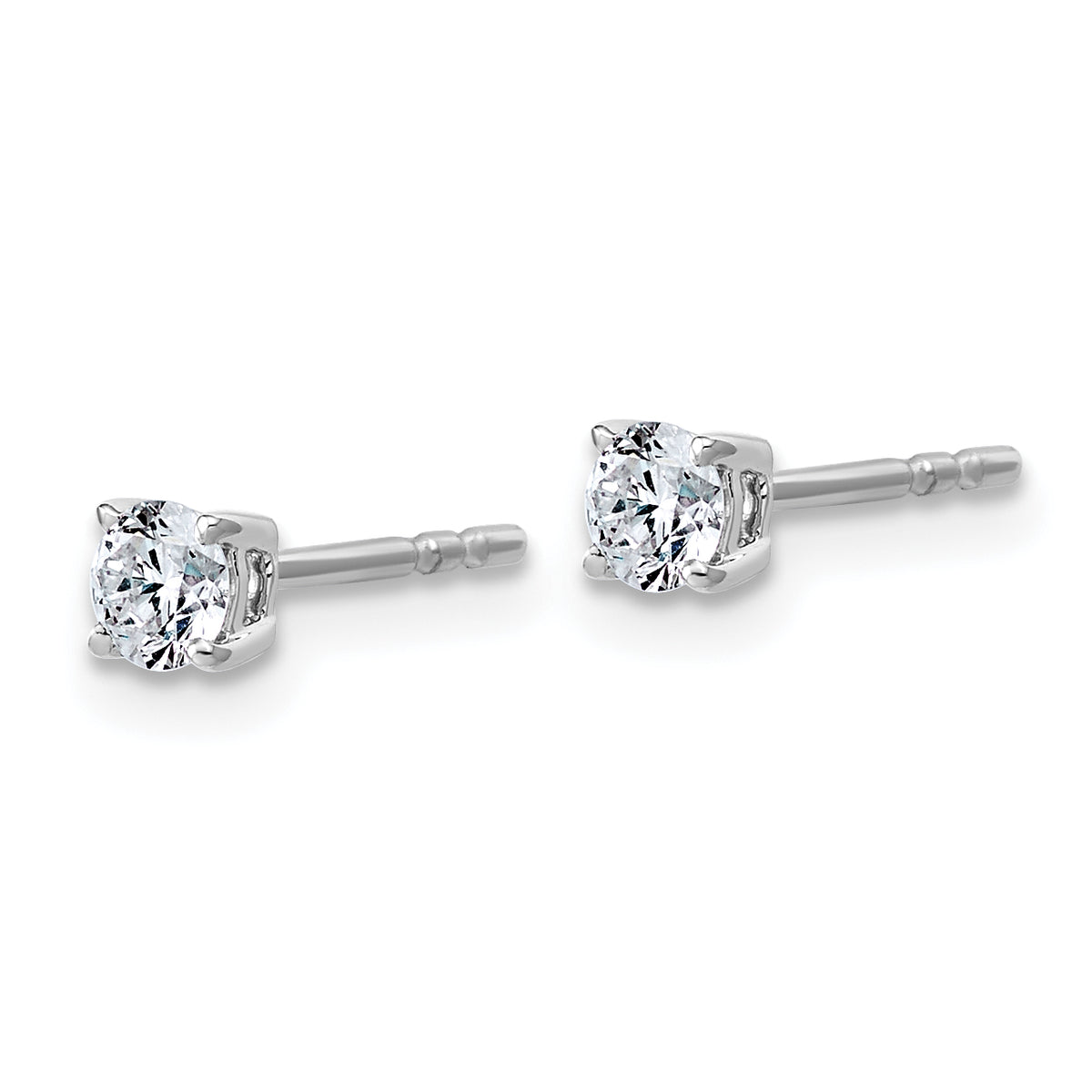 Lab Grown Diamond Gold 4-Prong Lightweight Solitaire Earrings - 10k White Gold / 1/3 ctw. / VS+ F+