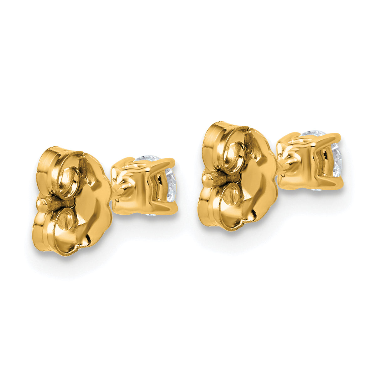 Lab Grown Diamond Gold 4-Prong Lightweight Solitaire Earrings - 10k Yellow Gold / 1/3 ctw. / VS+ F+