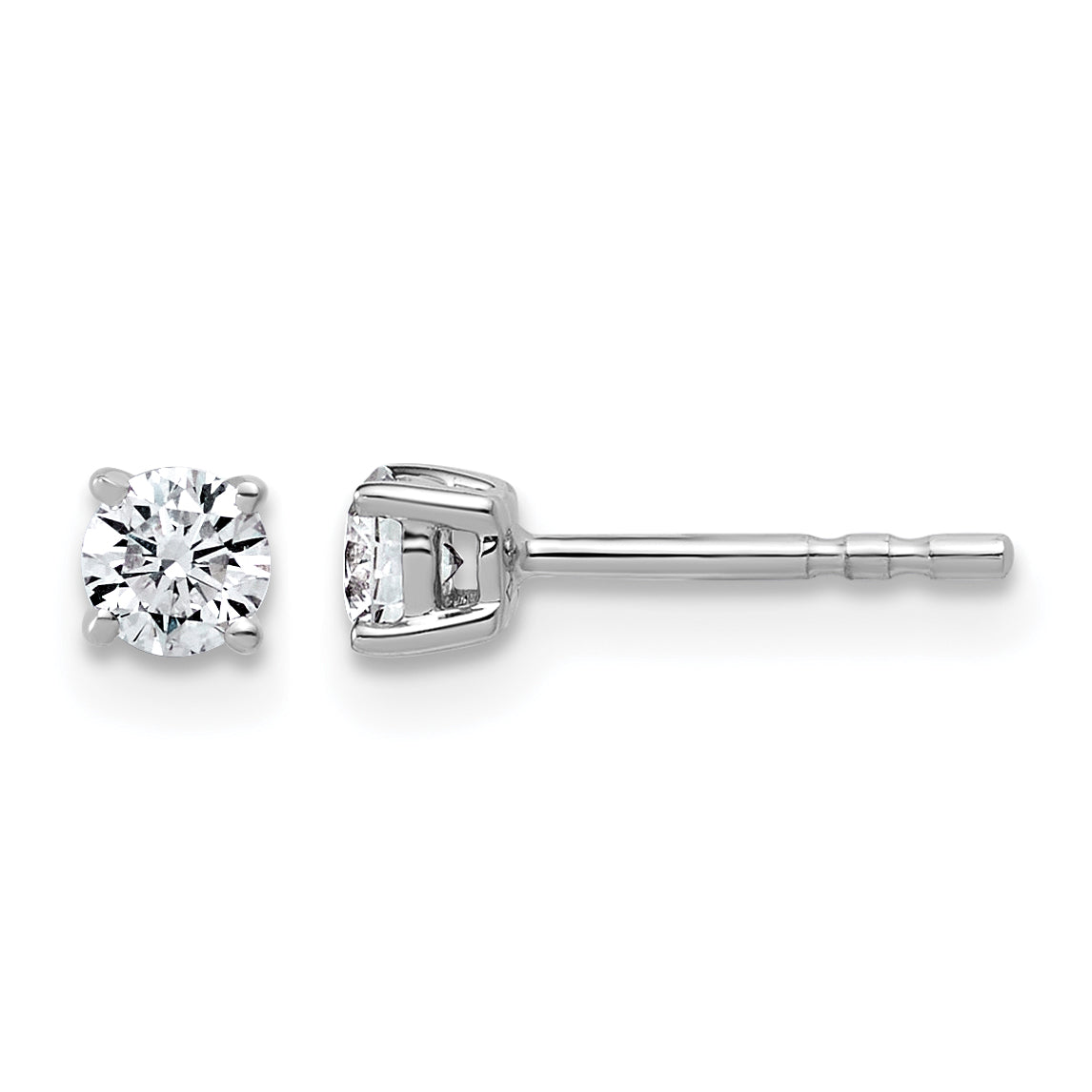 Lab Grown Diamond Gold 4-Prong Lightweight Solitaire Earrings - 14k White Gold / 1/3 ctw. / VS+ F+