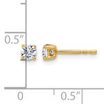 Lab Grown Diamond Gold 4-Prong Lightweight Solitaire Earrings - 14k Yellow Gold / 1/3 ctw. / VS+ F+