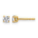 Lab Grown Diamond Gold 4-Prong Lightweight Solitaire Earrings - 14k Yellow Gold / 1/3 ctw. / VS+ F+