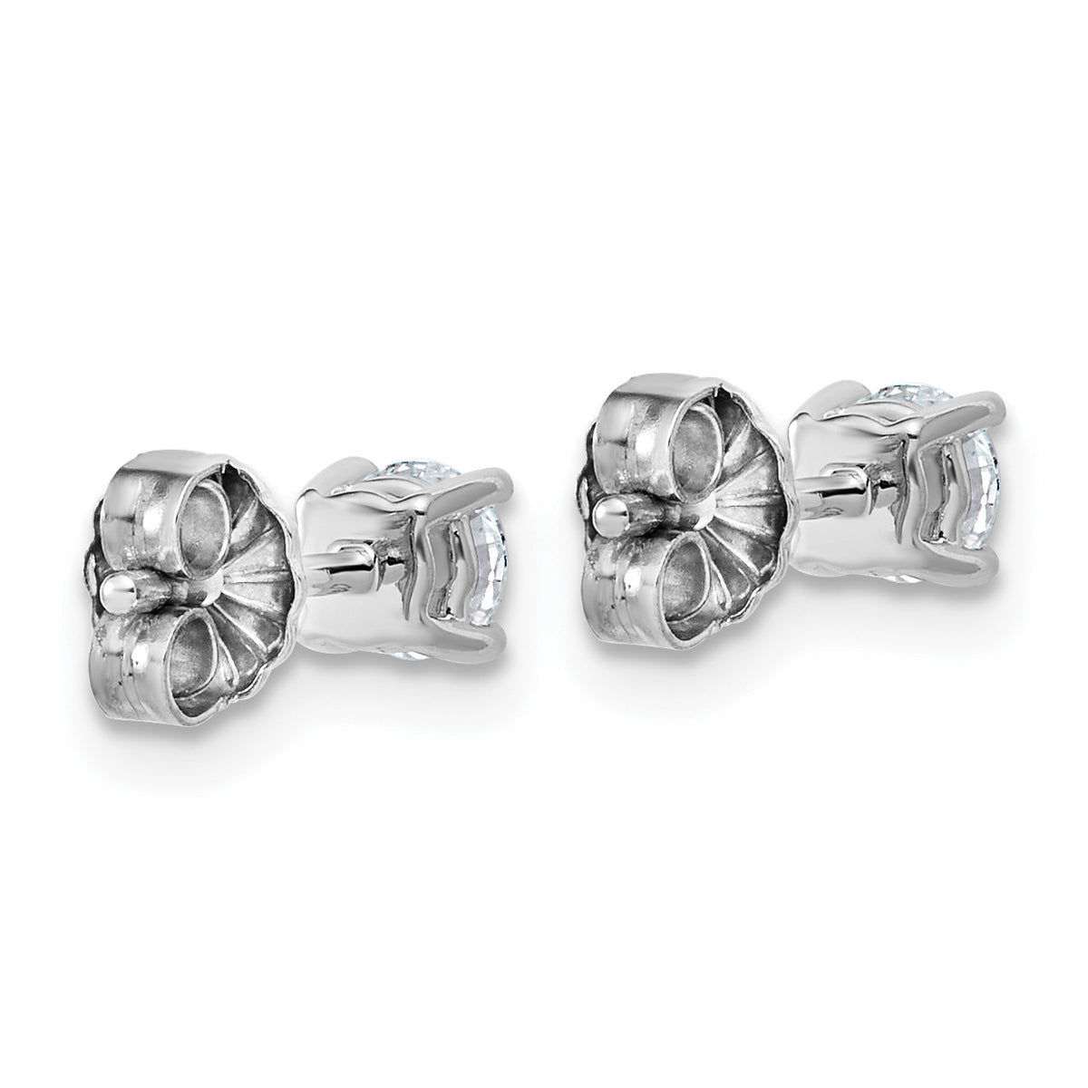 Lab Grown Diamond Gold 4-Prong Lightweight Solitaire Earrings - 10k White Gold / 1/2 ctw. / VS+ F+
