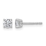 Lab Grown Diamond Gold 4-Prong Lightweight Solitaire Earrings - 10k White Gold / 1/2 ctw. / VS+ F+