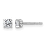 Lab Grown Diamond Gold 4-Prong Lightweight Solitaire Earrings - 14k White Gold / 1/2 ctw. / VS+ F+