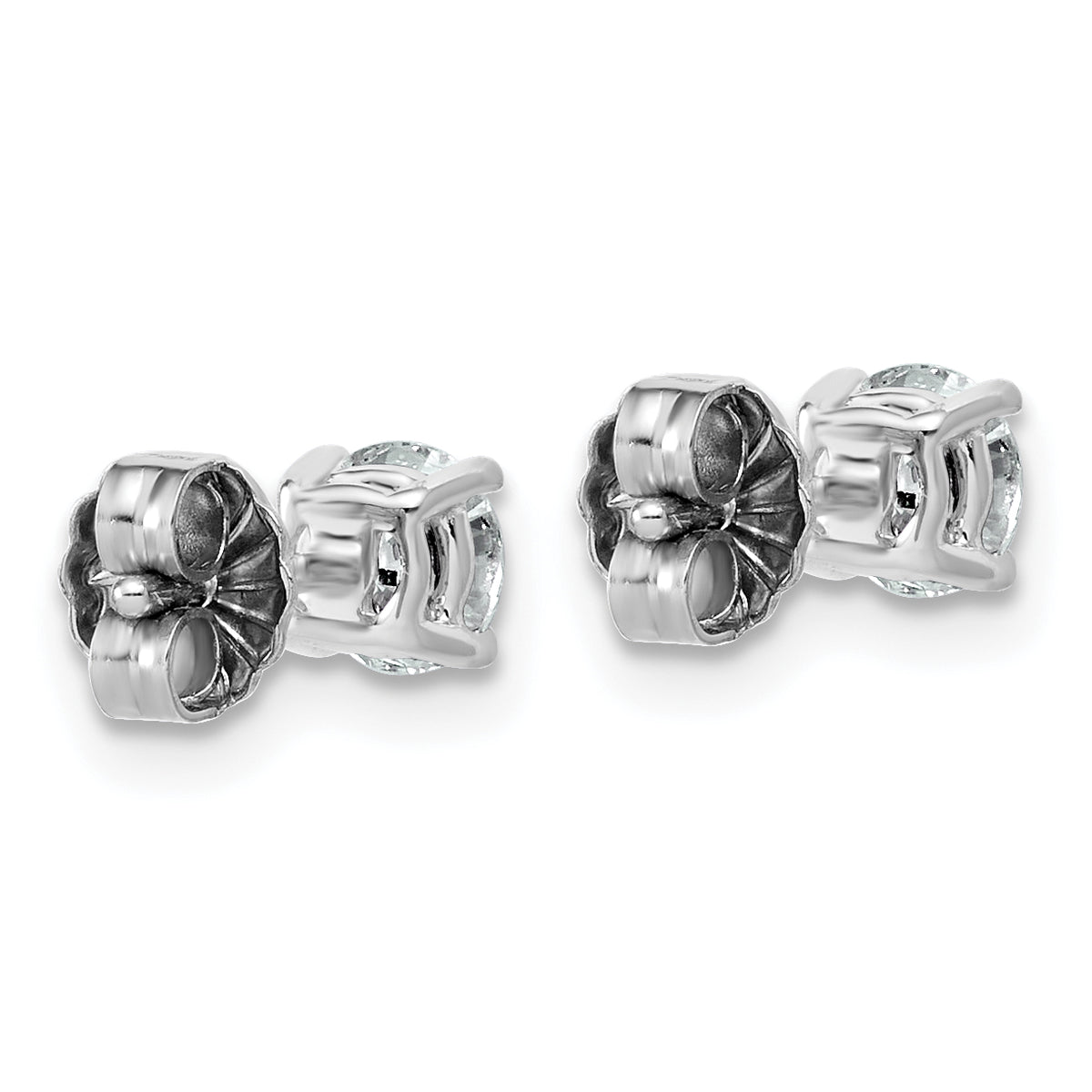 Lab Grown Diamond Gold 4-Prong Lightweight Solitaire Earrings - 10k White Gold / 2/3 ctw. / VS+ F+