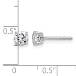 Lab Grown Diamond Gold 4-Prong Lightweight Solitaire Earrings - 10k White Gold / 2/3 ctw. / VS+ F+