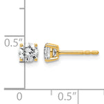 Lab Grown Diamond Gold 4-Prong Lightweight Solitaire Earrings - 10k Yellow Gold / 2/3 ctw. / VS+ F+