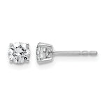 Lab Grown Diamond Gold 4-Prong Lightweight Solitaire Earrings - 14k White Gold / 2/3 ctw. / VS+ F+