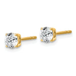 Lab Grown Diamond Gold 4-Prong Lightweight Solitaire Earrings - 14k Yellow Gold / 2/3 ctw. / VS+ F+