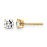 Lab Grown Diamond Gold 4-Prong Lightweight Solitaire Earrings - 14k Yellow Gold / 2/3 ctw. / VS+ F+