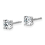 Lab Grown Diamond Gold 4-Prong Lightweight Solitaire Earrings - 10k White Gold / 1 ctw. / VS+ F+