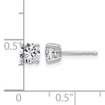 Lab Grown Diamond Gold 4-Prong Lightweight Solitaire Earrings - 10k White Gold / 1 ctw. / VS+ F+