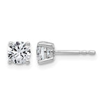 Lab Grown Diamond Gold 4-Prong Lightweight Solitaire Earrings - 10k White Gold / 1 ctw. / VS+ F+