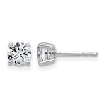 Lab Grown Diamond Gold 4-Prong Lightweight Solitaire Earrings - 14k White Gold / 1 ctw. / VS+ F+