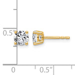 Lab Grown Diamond Gold 4-Prong Lightweight Solitaire Earrings - 14k Yellow Gold / 1 ctw. / VS+ F+