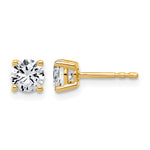 Lab Grown Diamond Gold 4-Prong Lightweight Solitaire Earrings - 14k Yellow Gold / 1 ctw. / VS+ F+