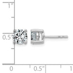 Lab Grown Diamond Gold 4-Prong Lightweight Solitaire Earrings - 10k White Gold / 1-1/2 ctw. / VS+ F+