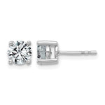 Lab Grown Diamond Gold 4-Prong Lightweight Solitaire Earrings - 10k White Gold / 1-1/2 ctw. / VS+ F+