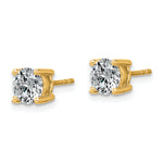 Lab Grown Diamond Gold 4-Prong Lightweight Solitaire Earrings - 10k Yellow Gold / 1-1/2 ctw. / VS+ F+