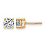 Lab Grown Diamond Gold 4-Prong Lightweight Solitaire Earrings - 14k Yellow Gold / 1-1/2 ctw. / VS/SI+ G+
