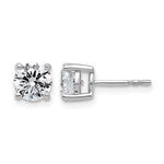 Lab Grown Diamond Gold 4-Prong Lightweight Solitaire Earrings - 10k White Gold / 2 ctw. / VS+ F+
