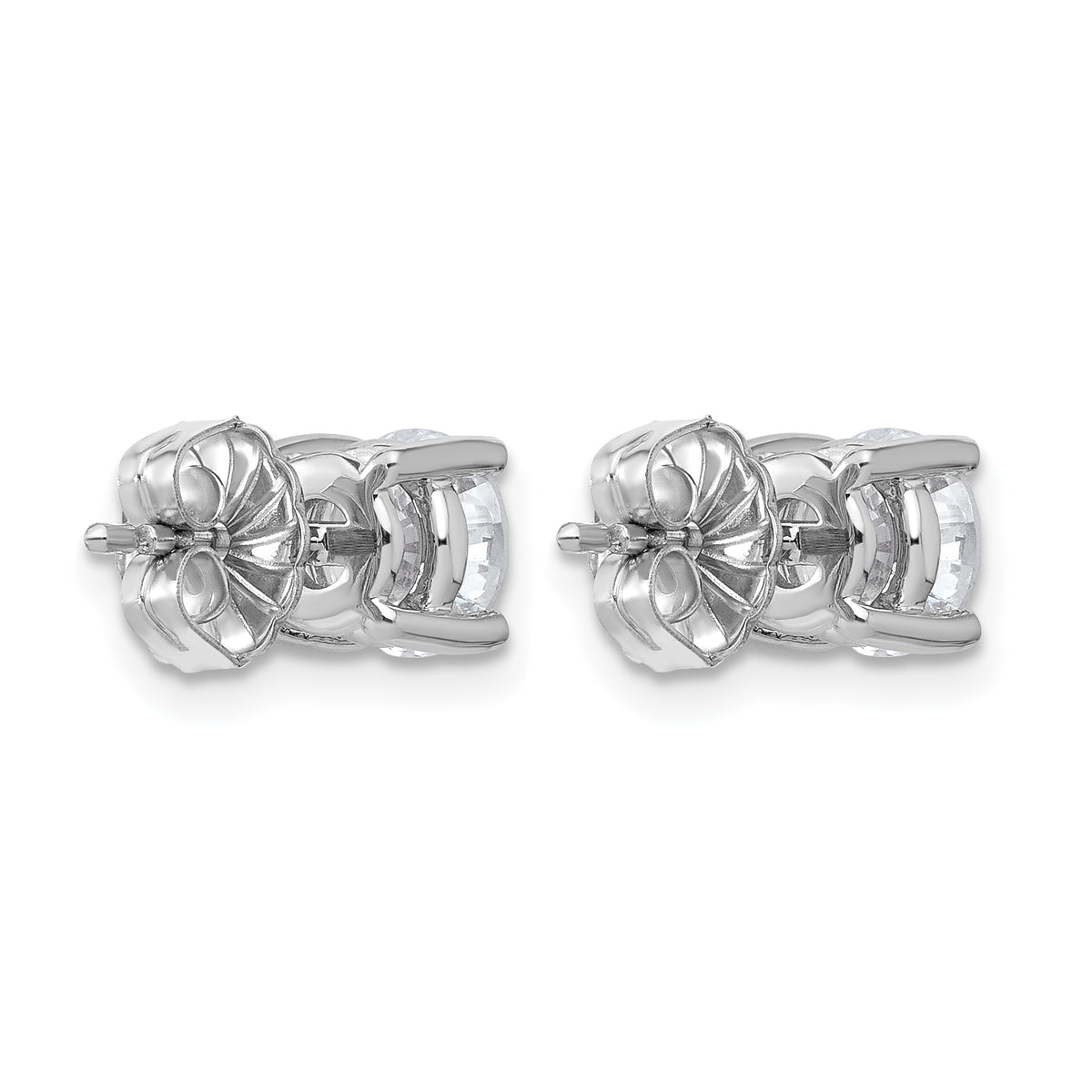 Lab Grown Diamond Gold 4-Prong Lightweight Solitaire Earrings - 14k White Gold / 2 ctw. / VS/SI+ G+