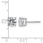 Lab Grown Diamond Gold 4-Prong Lightweight Solitaire Earrings - 14k White Gold / 2 ctw. / VS/SI+ G+