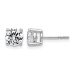 Lab Grown Diamond Gold 4-Prong Lightweight Solitaire Earrings - 14k White Gold / 2 ctw. / VS/SI+ G+