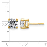 Lab Grown Diamond Gold 4-Prong Lightweight Solitaire Earrings - 14k Yellow Gold / 2 ctw. / VS/SI+ G+