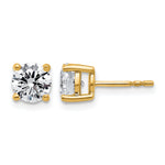 Lab Grown Diamond Gold 4-Prong Lightweight Solitaire Earrings - 14k Yellow Gold / 2 ctw. / VS/SI+ G+