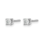 Round Lab Grown Diamond 4-Prong Studs with Screw Backs - 14k White Gold / 1/5 ctw. / VS+ F+