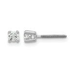 Round Lab Grown Diamond 4-Prong Studs with Screw Backs - 14k White Gold / 1/5 ctw. / VS+ F+