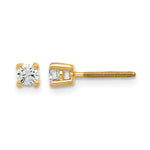 Round Lab Grown Diamond 4-Prong Studs with Screw Backs - 14k Yellow Gold / 1/5 ctw. / VS+ F+