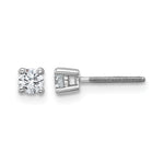 Round Lab Grown Diamond 4-Prong Studs with Screw Backs - 14k White Gold / 1/4 ctw. / VS+ F+
