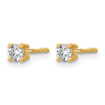 Round Lab Grown Diamond 4-Prong Studs with Screw Backs - 14k Yellow Gold / 1/4 ctw. / VS+ F+