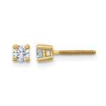 Round Lab Grown Diamond 4-Prong Studs with Screw Backs - 14k Yellow Gold / 1/4 ctw. / VS+ F+