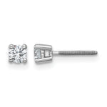 Round Lab Grown Diamond 4-Prong Studs with Screw Backs - 14k White Gold / 1/3 ctw. / VS+ F+
